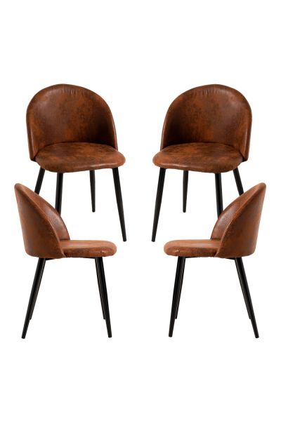 Pack 4 Chaises Black Vint Similicuir