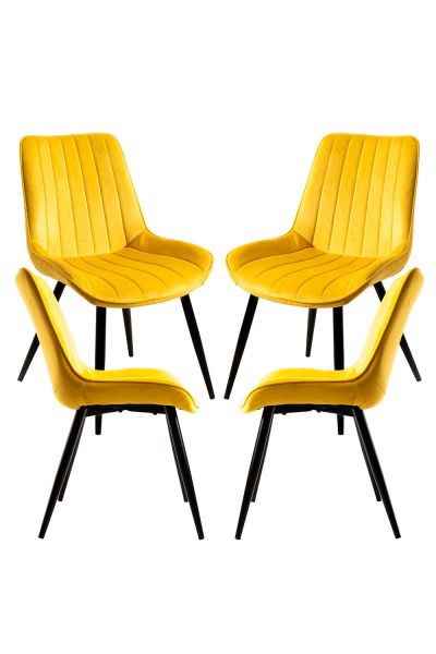 Pack 4 Chaises Lene Velours - Élégance et confort pour votre séjour