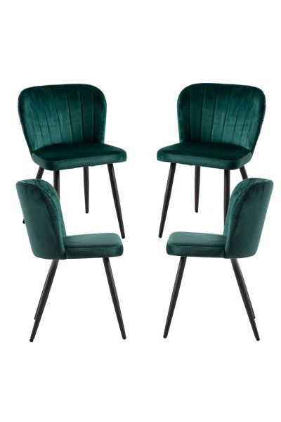 Pack 4 Chaises Luk Velours